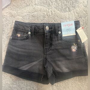 Cat & Jack Dark Gray Shorts with Floral Detail S-6-7..#887